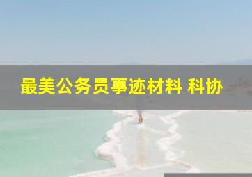 最美公务员事迹材料 科协